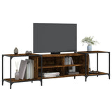 TV Cabinet Smoked Oak 203x37x50 cm Engineered Wood 837609