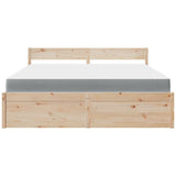 Bed with Drawers and Mattress 180x200 cm Super King Solid Wood Pine 3281889