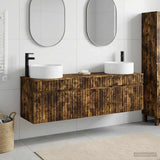 Bathroom Cabinet Set 3 pcs Smoked Oak 49 x 44.5 x 65.5 cm 3405782