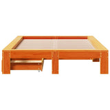 Bed Frame without Mattress Wax Brown 135x190 cm Double Solid Wood Pine 3309016