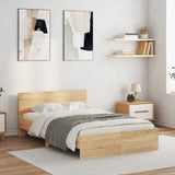 Bed Frame Sonoma oak Engineered wood, Plywood Double Bed Frame 3207611