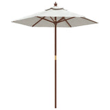 Garden Parasol with Wooden Pole Sand 196x231 cm 363159