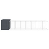 Dog House with Run Anthracite 214x865x181 cm Galvanised Steel 3189122