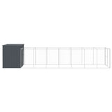 Dog House with Run Anthracite 214x865x181 cm Galvanised Steel 3189122