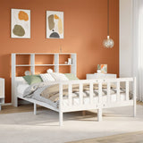 Bookcase Bed without Mattress White 160x200 cm Solid Wood Pine 3322138