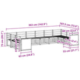 Sectional Sofa Set 7 pcs Natural Solid Acacia Wood 3384880