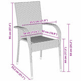 Garden Dining Set 3 pcs Black Powder-Coated Steel 3379401