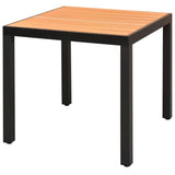 Dining Set Black and Brown WPC, Aluminium, PVC Rattan, Steel 3060125
