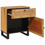 Bedside Cabinet Natural 50 x 33 x 60 cm Solid Mango Wood 4018052