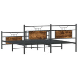 Metal Bed Frame without Mattress Smoked Oak 160x200 cm 3325092