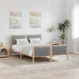 Bed frame Brown and light grey 140 x 190 cm Solid pine wood 3394323