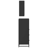 3 Piece Bathroom Furniture Set Black Engineered Wood 3301030