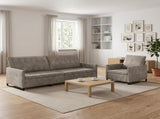 Sofa Set 2 pcs Light Grey Faux Suede Fabric 3433131