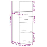 Highboard White 45x42.5x124 cm Engineered Wood 846166