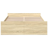 Bed Frame Sonoma Oak Engineered Wood Double Bed Frame 3280302