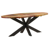 321676 Dining Table Oval 200x100x75 cm Solid Reclaimed Wood