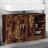 Sink Cabinet Smoked Oak 90x29x55 cm Engineered Wood 848126