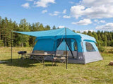 Family Tent with Roof Blue 380 x 260 x 190 cm Polyester 42028494