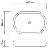 Luxury Ceramic Basin Oval-shaped Sink White 63 x 42 cm 140673