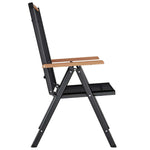 Folding Garden Chairs 4 pcs Aluminium and Textilene Black 41733