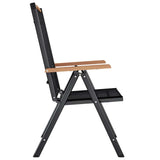 Folding Garden Chairs 4 pcs Aluminium and Textilene Black 41733