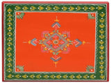 Coffee Table Orange Hand Painted Solid Wood Mango 353765