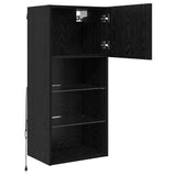 Wall-mounted TV Cabinet with LED Black Oak 40.5 x 30 x 90 cm 882958