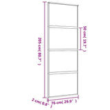 Sliding Door Gold 76x205 cm Frosted ESG Glass and Aluminium 155181