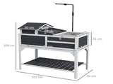 Wooden Tortoise Enclosure, Tortoise Tank w/ Adjustable Lamp Holder, Openable Lid, Removable Main T3398P350004