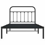 Bed Frame Black Powder-Coated Steel 100x200 cm Bed Frame 352573