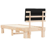 Bed Frame with Upholstered Headboard Black 75 x 190 cm 877531