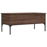 ZNTS Coffee Table Brown Oak 100x50x45 cm Engineered Wood and Metal 845415