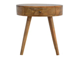 Solid Wood Nordic Circular Shaped Bedside, 1 Drawer B2743P402958