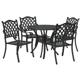 Garden Dining Set 5 pcs Black Aluminium 3334693