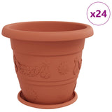 Plant Pots 24 pcs Brick Red 39 x 32 cm Plastic 3403284