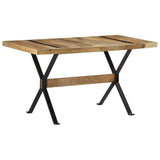 ZNTS Dining Table 140x70x76 cm Rough Mango Wood 321606