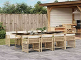 9 Piece Garden Dining Set with Cushions Beige Poly Rattan 3211642