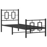Metal Bed Frame without Mattress with Footboard Black 80x200cm 374250