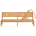Sun Lounger Reclining Brown 200 x 57 x 75cm Solid Acacia wood 4108111