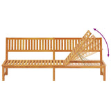 Sun Lounger Reclining Brown 200 x 57 x 75cm Solid Acacia wood 4108111