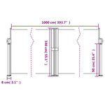 ZNTS Retractable Side Awning Terracotta 140x1000 cm 4004723