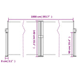 ZNTS Retractable Side Awning Terracotta 140x1000 cm 4004723