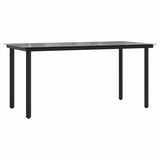 5 Piece Garden Dining Set with Cushions Grey Poly Rattan 3212622