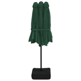 Double-Head Garden Parasol with LEDs Green 449x265 cm 362954