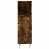 Bathroom Cabinet Smoked Oak 30x30x100 cm Engineered Wood 831561