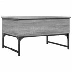 ZNTS Coffee Table Grey Sonoma 70x50x40 cm Engineered Wood and Metal 845374