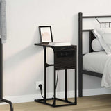 Bedside Cabinet Black Oak 41.5 x 26 x 60.5 cm Engineered Wood 859600