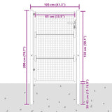Garden Gate Anthracite 100x150 cm Steel 154562