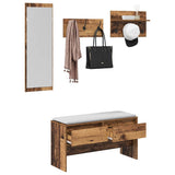 Hallway Furniture Set with Shelf 4 pcs Old Wood Engineered Wood 871527