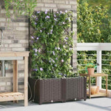 Garden Planter 2 pcs Brown 80 x 40 x 142 cm PP 42002828